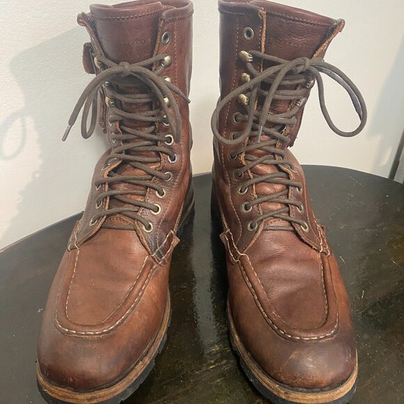 Officine Creative Moc Toe Logger Boots 8" Leather Lug Tread Size 10D M US - Picture 4 of 15